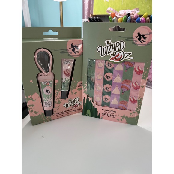 NIB Wizard of Oz Mad Beauty Lip Balm Duo & Nail Files Set - Picture 1 of 5